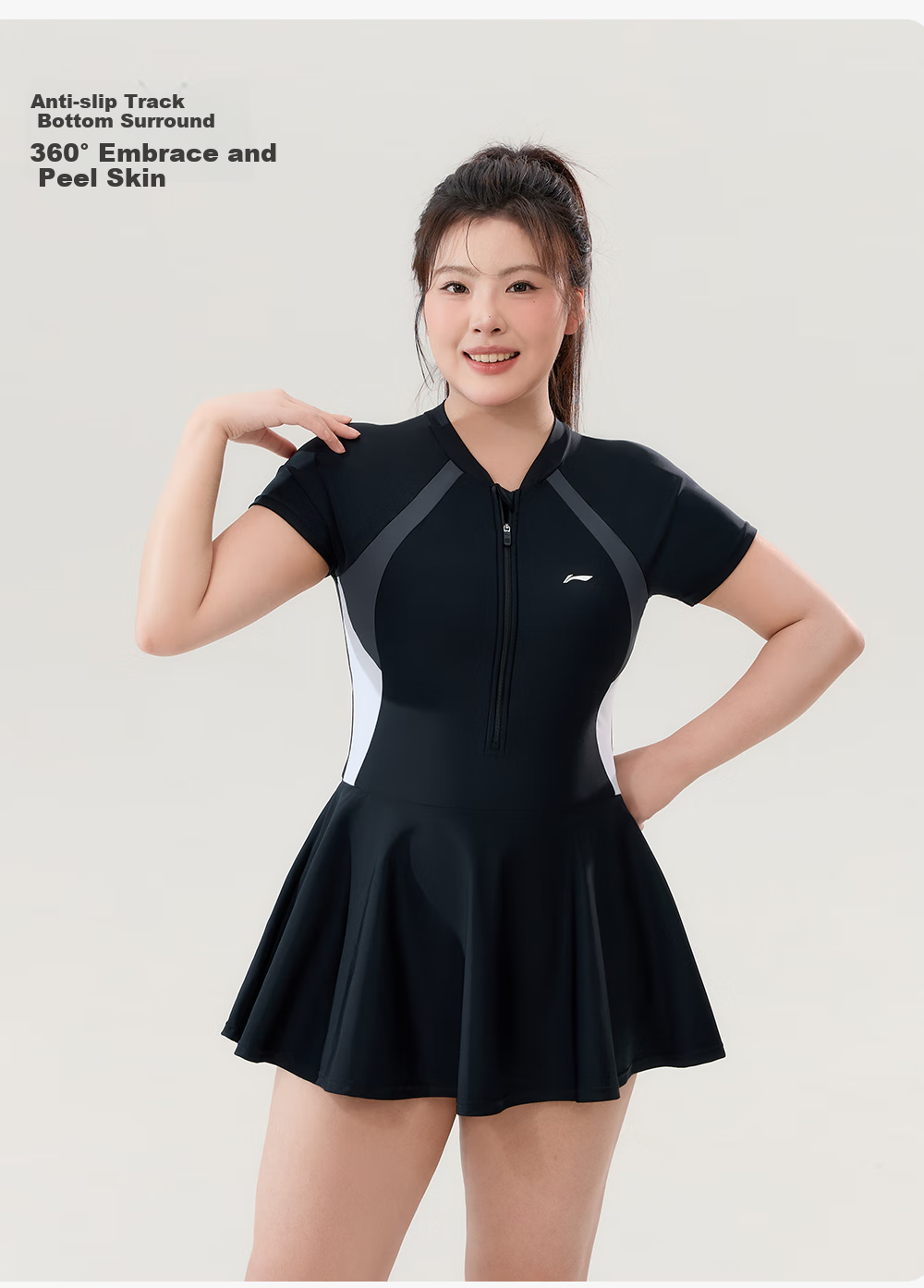 Li-Ning Plus Size Swimsuit for Curvy Women, Slimming Tummy Control One-Piece Swimsuit for Girls And Ladies, Suitable for 160-200 Lbs 16