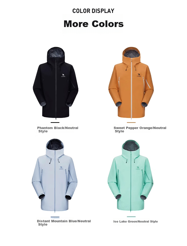 CAMEL [Wang Junkai's Choice] All-Weather Hardshell Jacket for Men And Women, 3-Layer Heavy Rain Waterproof Professional Hiking Coat XS 11