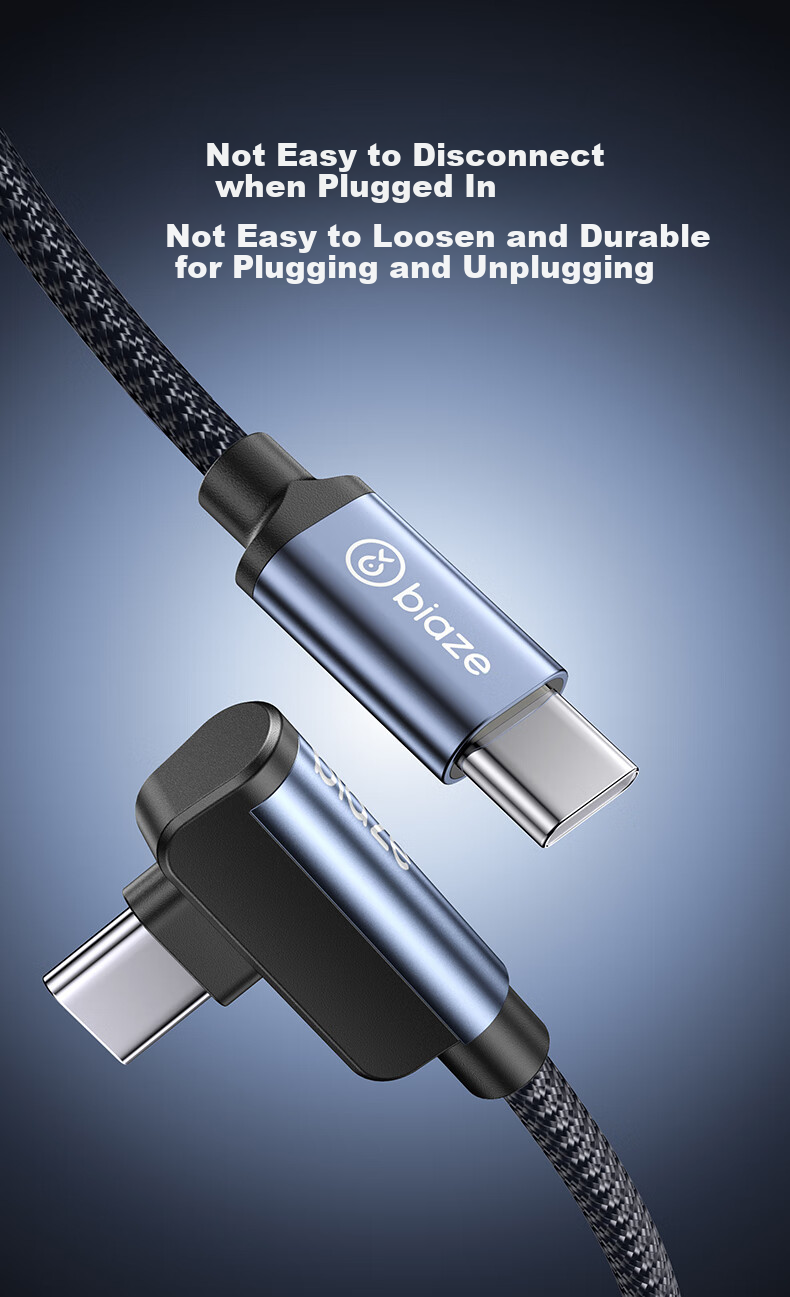 BIAZE Dual Type-C Charging Cable, 240W Fast Charging Cord, Car Adapter Data Cable for AVS, Compatible with Apple IPhone 18/17/16/15, Huawei, Xiaomi, Android Phones, IPad Tablets 3