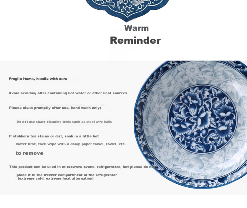 Huaqingge Household Bowl And Plate Tableware, Tang-Style Blue And White Porcelain, 6-Inch Noodle Bowls, Set of 2, Heat-Resistant, Anti-Scalding, Microwave And Dishwasher Safe 12