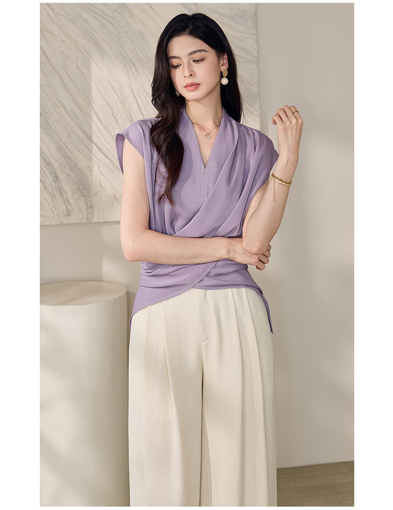ROEYSHOUSE Textured Loose Straight-Leg Pants for Women Summer Casual Versatile Wide-Leg Trousers 11314 Apricot 2XL 8