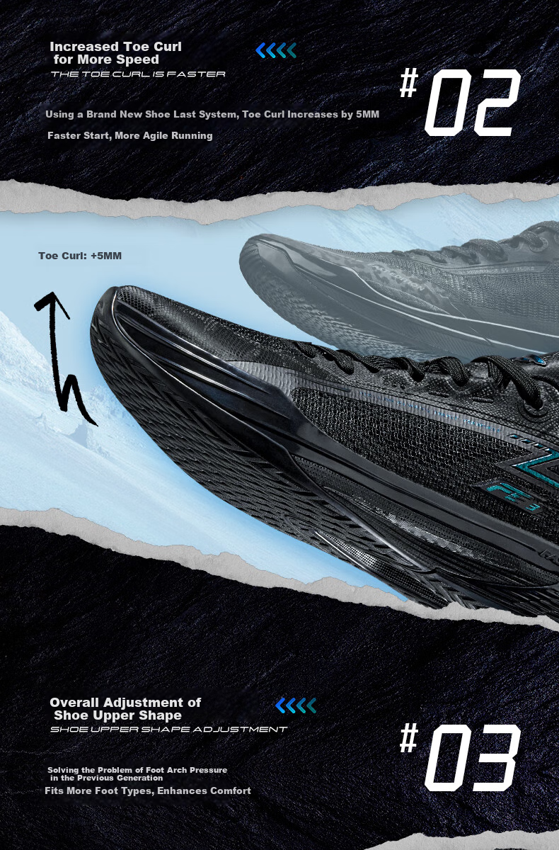 QIAODAN Basketball Shoes for Men FE3.0, Low-Top, Lightweight, Shock-Absorbing, Wear-Resistant, Professional Performance Basketball Shoes 3