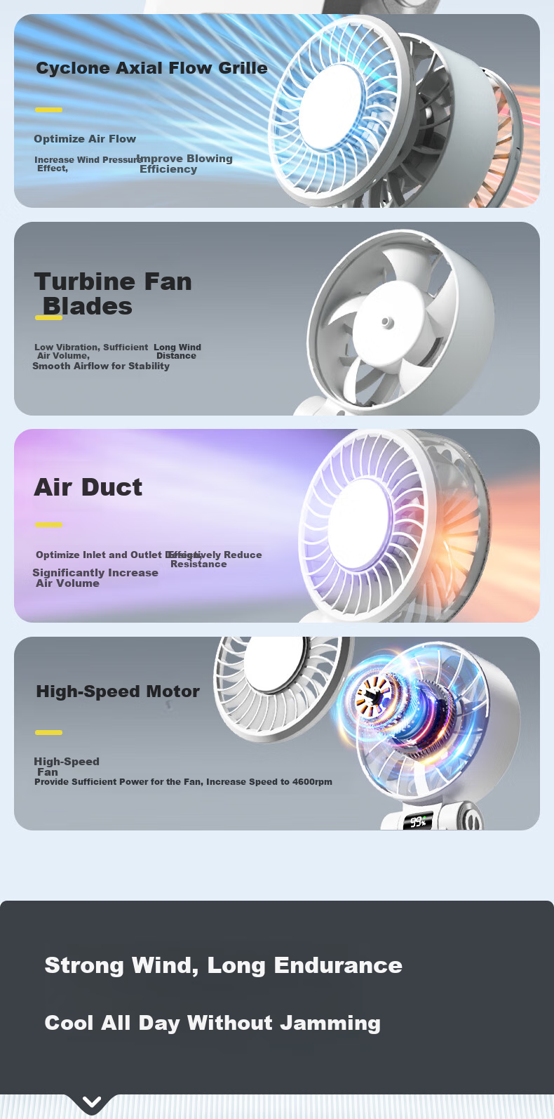 JD Original Fengbao Mini Handheld High-Speed Air Blaster, Portable Turbine Electric Fan, Neck-Hanging Fan, Rechargeable Personal Outdoor Cooling Device with Strong Airflow for Hot Weather 6
