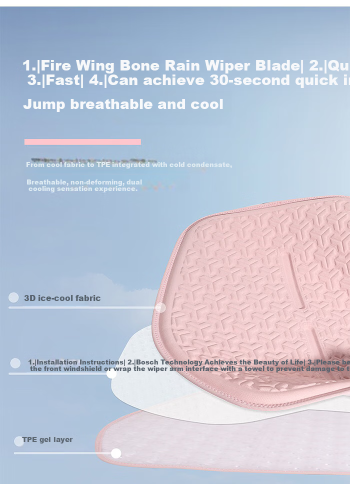 Digalun Universal Car Seat Cushion Four Seasons Breathable Ventilated Gel Backrest Rear Seat Driver Mysterious Black 12