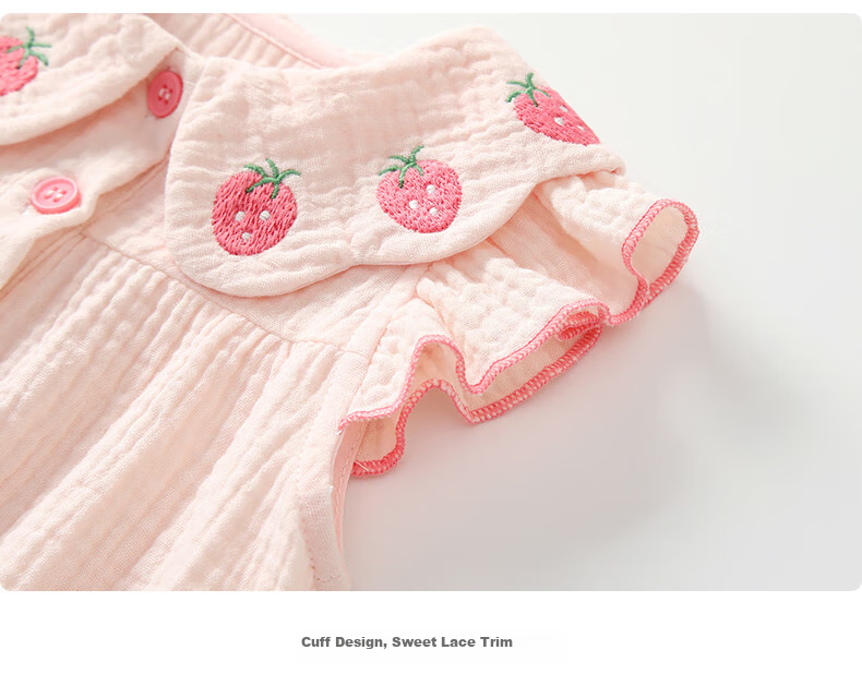 VOONLIE Baby Summer Romper Newborn Girls' One-Piece Outfit Full Moon 100 Days Bodysuit Summer Wear 8
