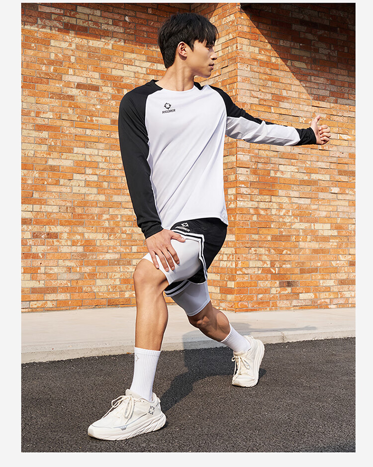 Zhunzhe Quick-Dry Long Sleeve T-Shirt Men's Basketball Fitness Fashion Casual Sports Outdoor Comfortable Breathable Top 2