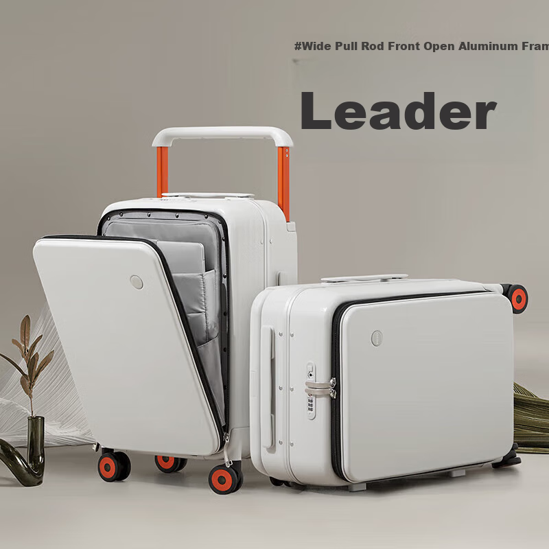 Mixi Front-Opening Luggage Suitcase with Wide Handle, Aluminum Frame, Suitable for Men And Women, Can Be Sat In, 24-Inch Large Capacity Password Lock Box with Stylish Desig