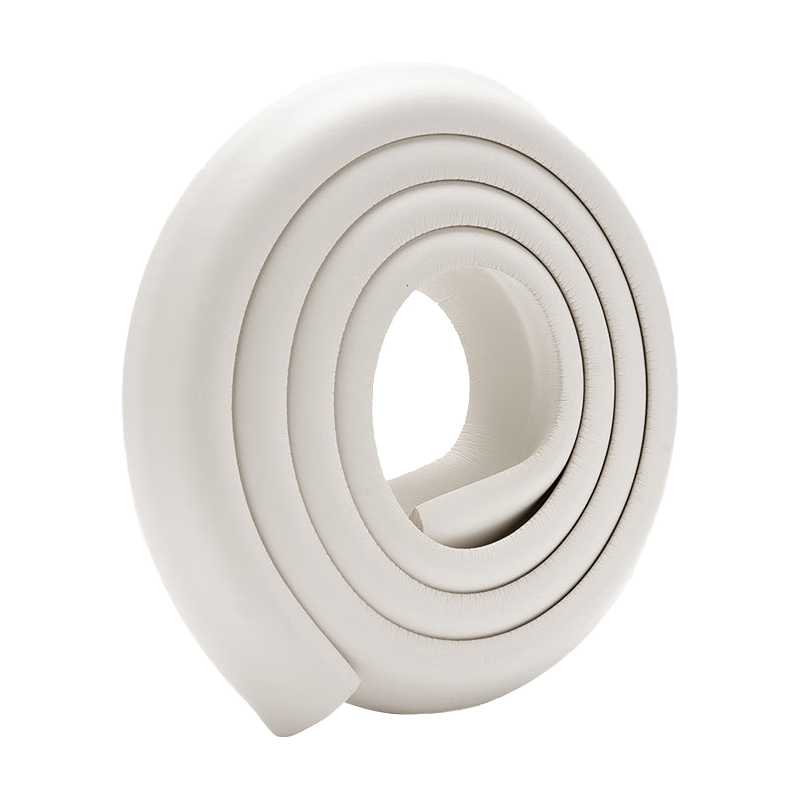 Qinghua L-Shaped Child Safety Corner Guard Bumper Strip for Coffee Table, Soft Protective Padding, White 2 Meters