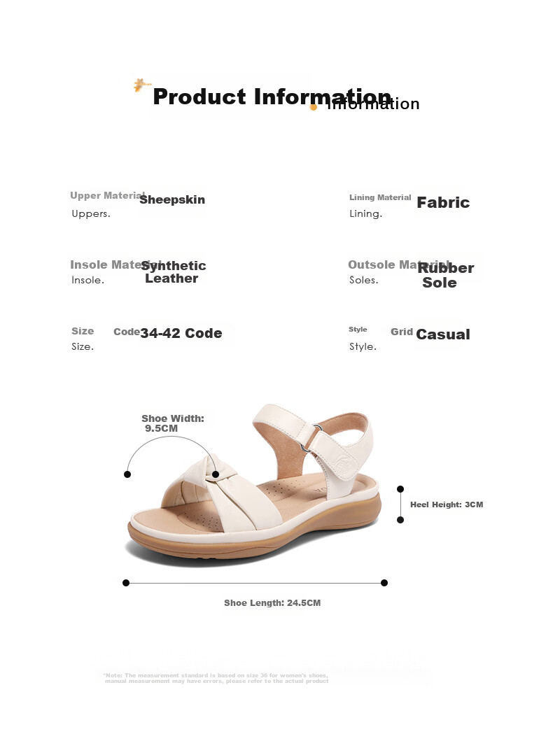 SENDA Women's Summer Sandals, Same Style As in Shopping Malls, Soft Upper, Flat Sole, Casual Walking Sandals 4LK37BL4 Pink 35 5