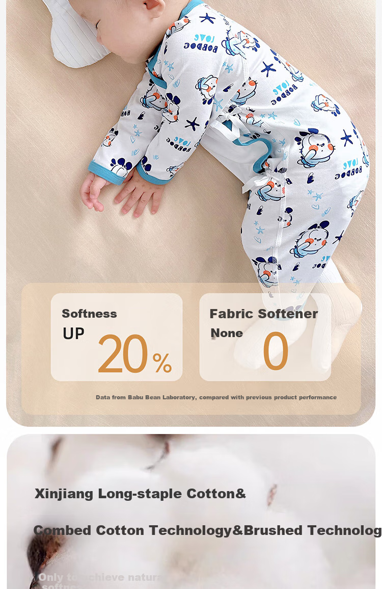 BOBDOG Newborn Baby Clothes Spring And Autumn Style Full Moon 52 Size Infant Romper Spring And Autumn 0-3 Months Butterfly Suit 8