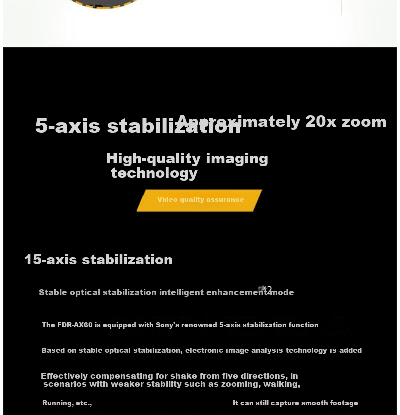 SONY FDR-AX45A 4K UHD Digital Camcorder for Home and Live Streaming with 5-Axis Image Stabilization Bundle 2 8