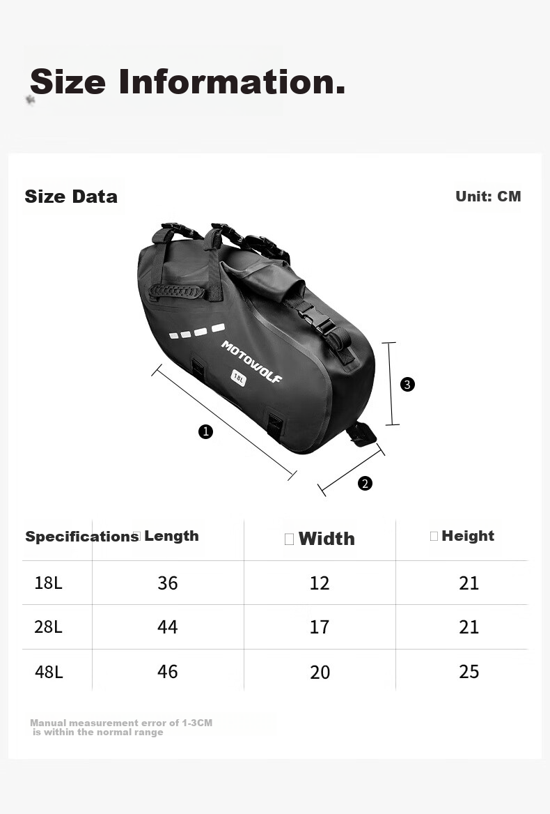 MOTOWOLF Motorcycle Rear Seat Bag, Rider Riding Bag, Waterproof Bag, Wear-Resistant Tail Bag, Hanging Bag, Motorcycle Equipment Side Bag 14