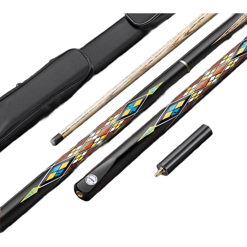 LIVEX Colorful Pool Cue, Mid-Length Cue 11.5mm, Potts Cue, Black 8-In Table Tennis Cue, American-Style 16-Color Billiard Cue