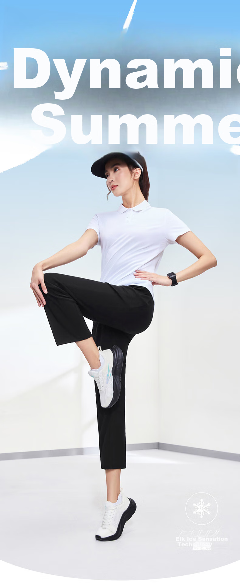 ERKE Women's Sports Casual Pants Autumn Ice-Feel Antibacterial Straight Loose Solid Color Outdoor Knit Trousers 1