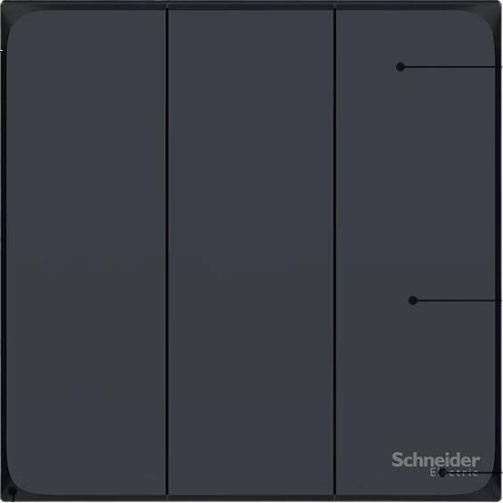 Выключатель Schneider Electric, серия Haocheng, элегантный черный, трехклавишный, однополюсный