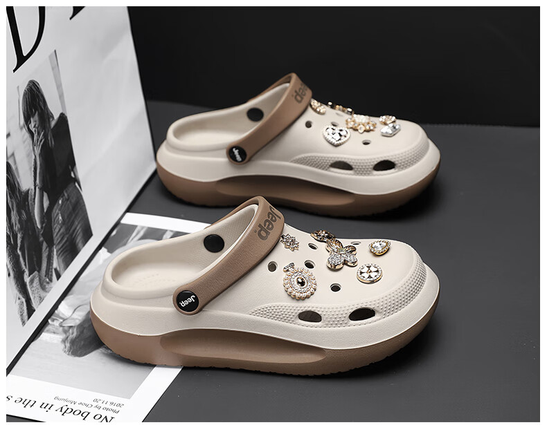 JEEP Women's Casual Hole Shoes Sandals Water-Resistant Outdoor Driving Shoes Black Size 36-37 22