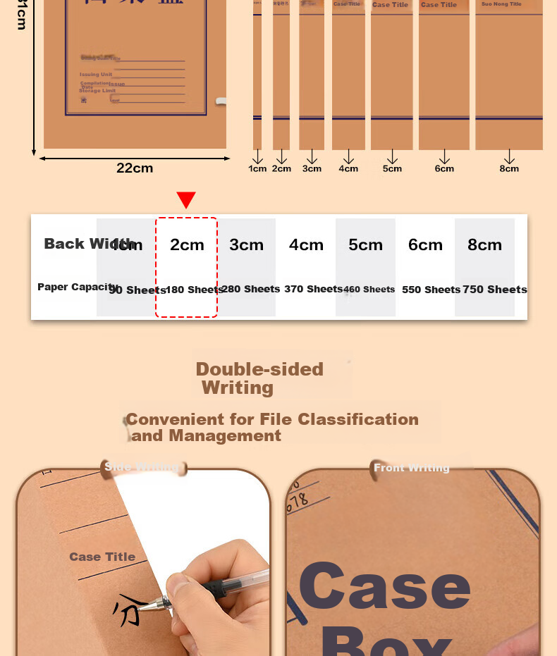 Taidang File Box, A4 Standard Mixed Paddle Kraft Paper Document Box, Domestically Produced, 500g, Side Width 40mm, Economical Type [10 Pieces] TA01011 3