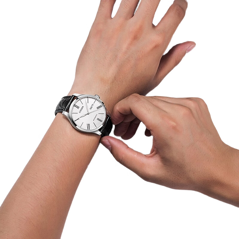 Мужские механические часы Citizen NH8350-08A с кожаным ремешком, автоматический механизм, дата, водозащита 50м