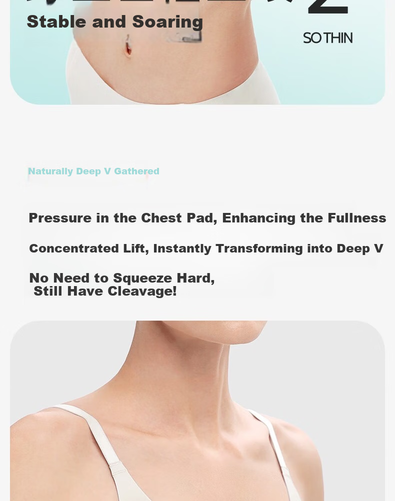 Shuyang Women's Bra, Push-Up for Small Breasts, Prevents Sagging, Gathers Side Boob, Lifts, Soft Support, Wireless, One-Piece Seamless Bra 4