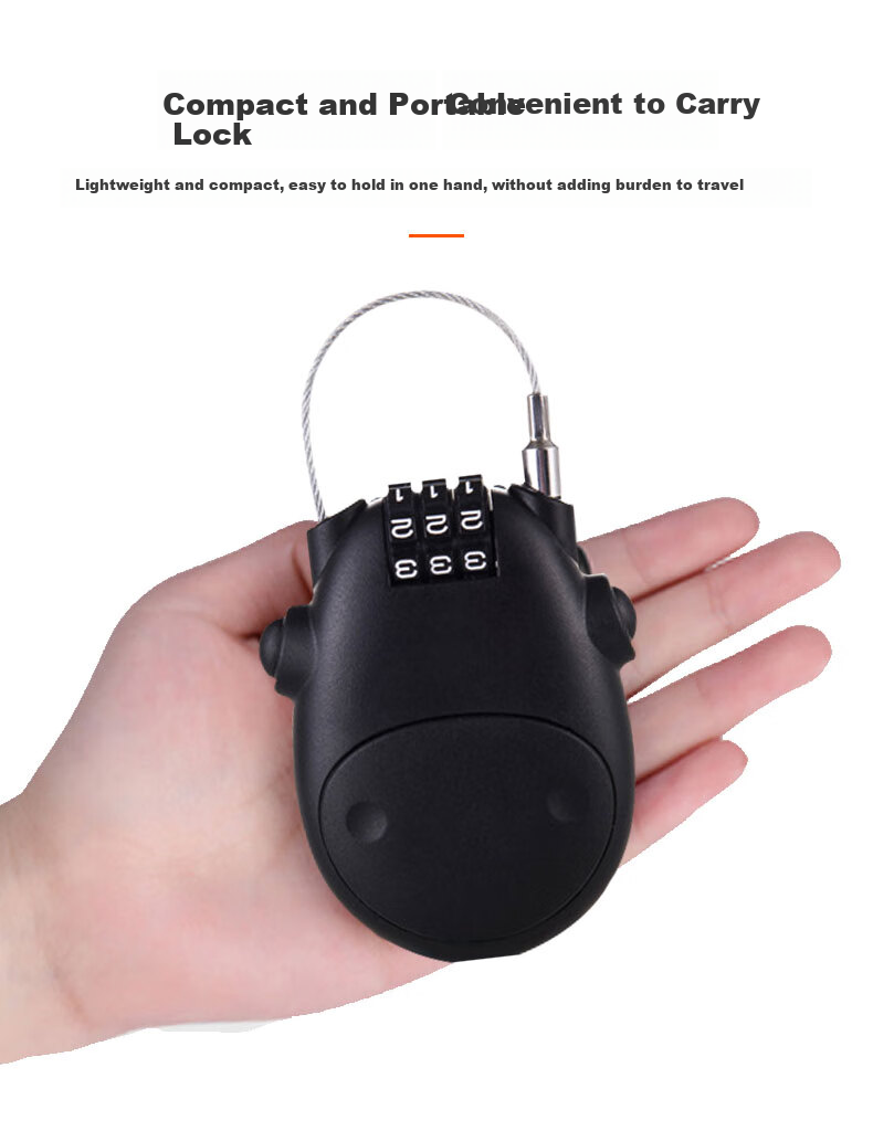 IZTOSS Motorcycle Helmet Combination Lock, Mountain Bike Anti-Theft Lock, Portable Extended Steel Wire Lock, Cycling Equipment 5