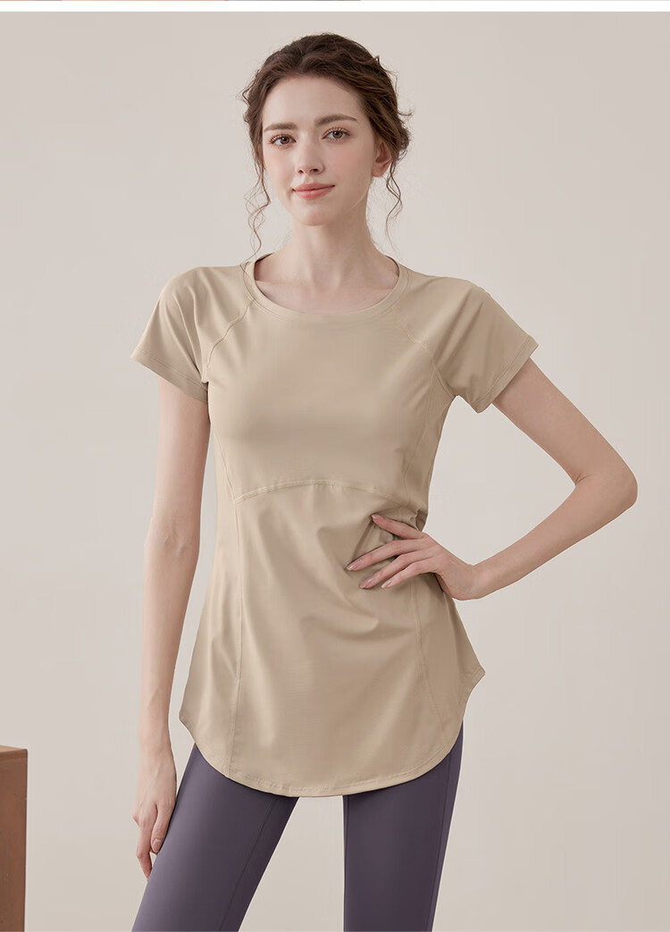 Youyou Yoga Wear Summer Women's High-End Slimming Gym Sports Short Sleeve Pilates J34007DY White S 10
