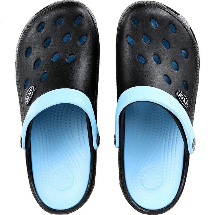 Мужские шлепанцы Huili Perforated Sandals, модель HL049, черные, размер 41