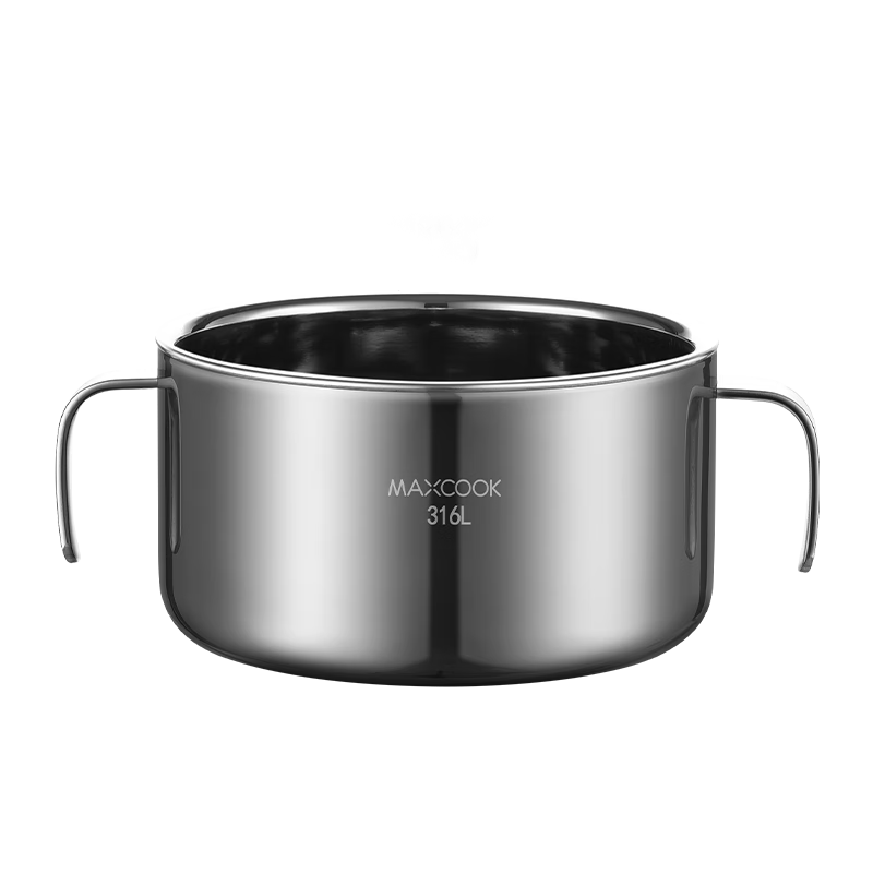 Maxcook (MAXCOOK) 316L Stainless Steel Food Grade Double-Layer Insulated Children's Double-Handle Bowl Household 6-12 Years 650ml MCWA4027