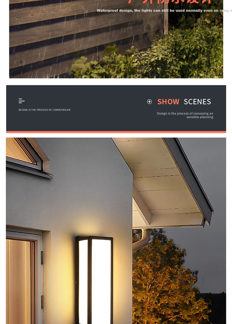 ZIDENG Outdoor Wall Light, Waterproof for Home Use, Suitable for Hallways, Stairs, Courtyard, Entrance, Modern And Simple Design, Balcony Lighting Fixture 5