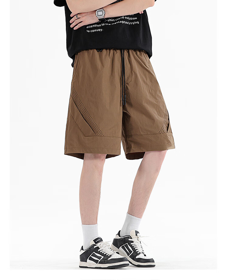 I'M DAVID Men's Summer 2025 New Breathable Casual Basketball Sports Mid-Length Shorts Trendy Ice Silk Quick-Dry Five-Point Pants 22
