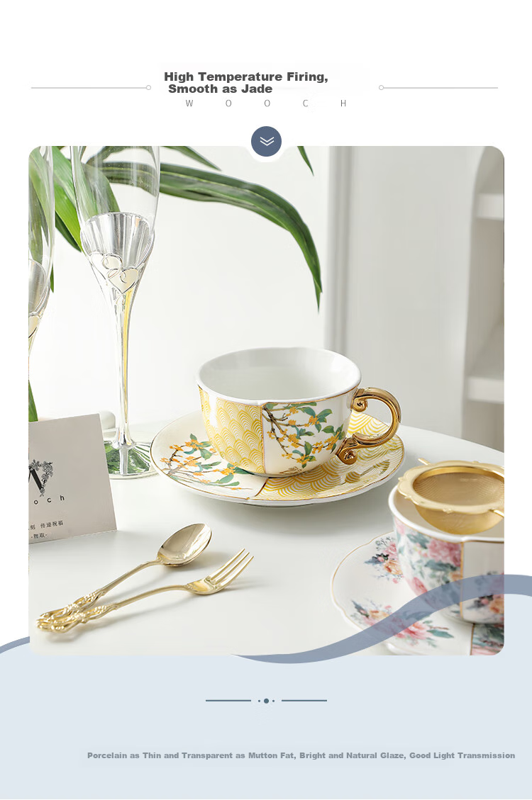 WOOCH [Mid-Autumn Festival Gift] Coffee Cup And Saucer Set, Wedding Gift Box Set, Couples Water Cups, Housewarming Gift 7