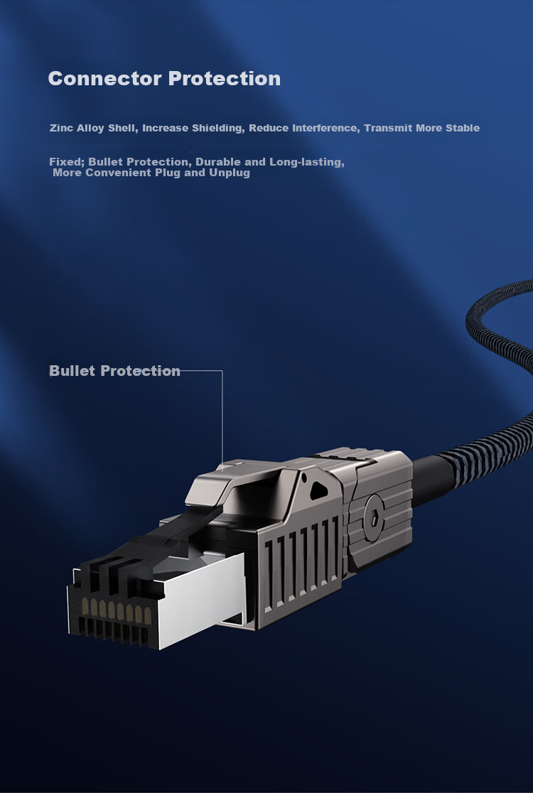 Haibeisi CAT8 Ethernet Cable, Category 8 Gaming Grade Pure Copper Dual Shielded High-Speed Network Patch Cord, 8-Core Twisted Pair, Ready-Made for Live Streaming, Home, PC, Broadband Connection 6