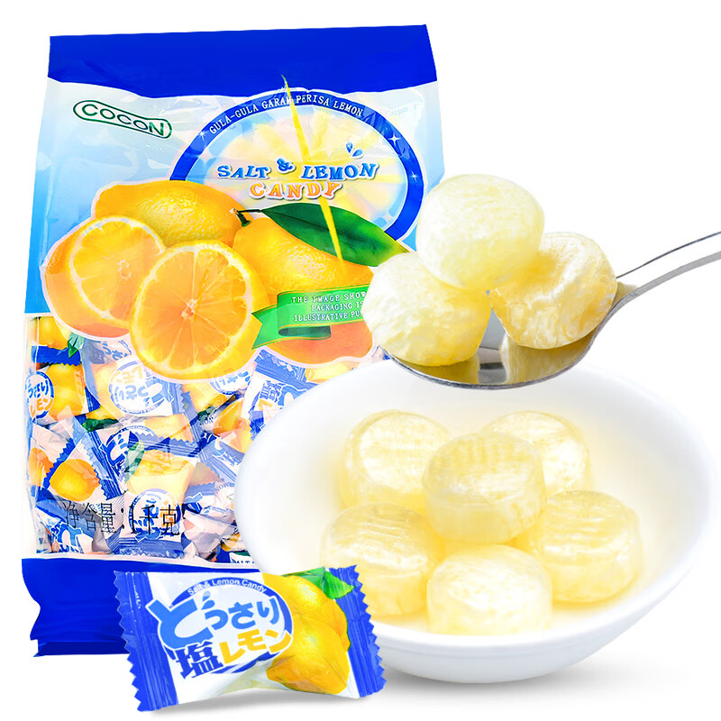 可康（cocon）海盐咸柠檬味水果硬糖 约238颗1kg 进口儿童运动休闲出游零食喜糖