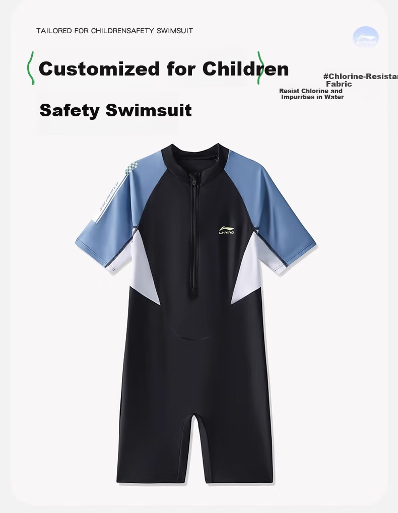 Li-Ning Children's Swimsuit, Boys' One-Piece Racing Swimwear for Older Kids And Teenagers Aged 12-16, Professional Competition Swimwear for Older Boys 9