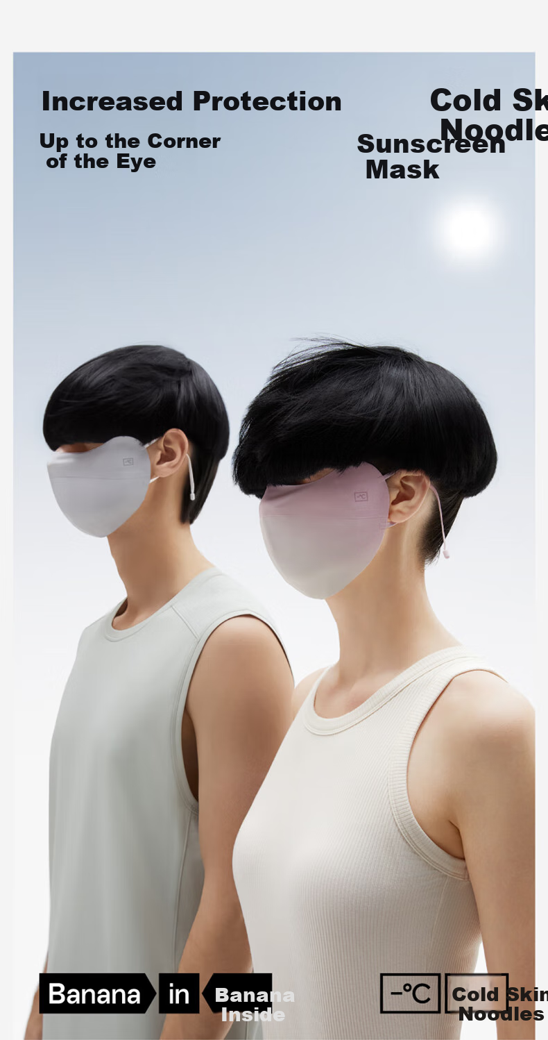 Bananain Liangpi 301UV Air Sun Protection Face Mask, Unisex Ice Silk Full-Face UV-Resistant Sunshade Face Cover 5