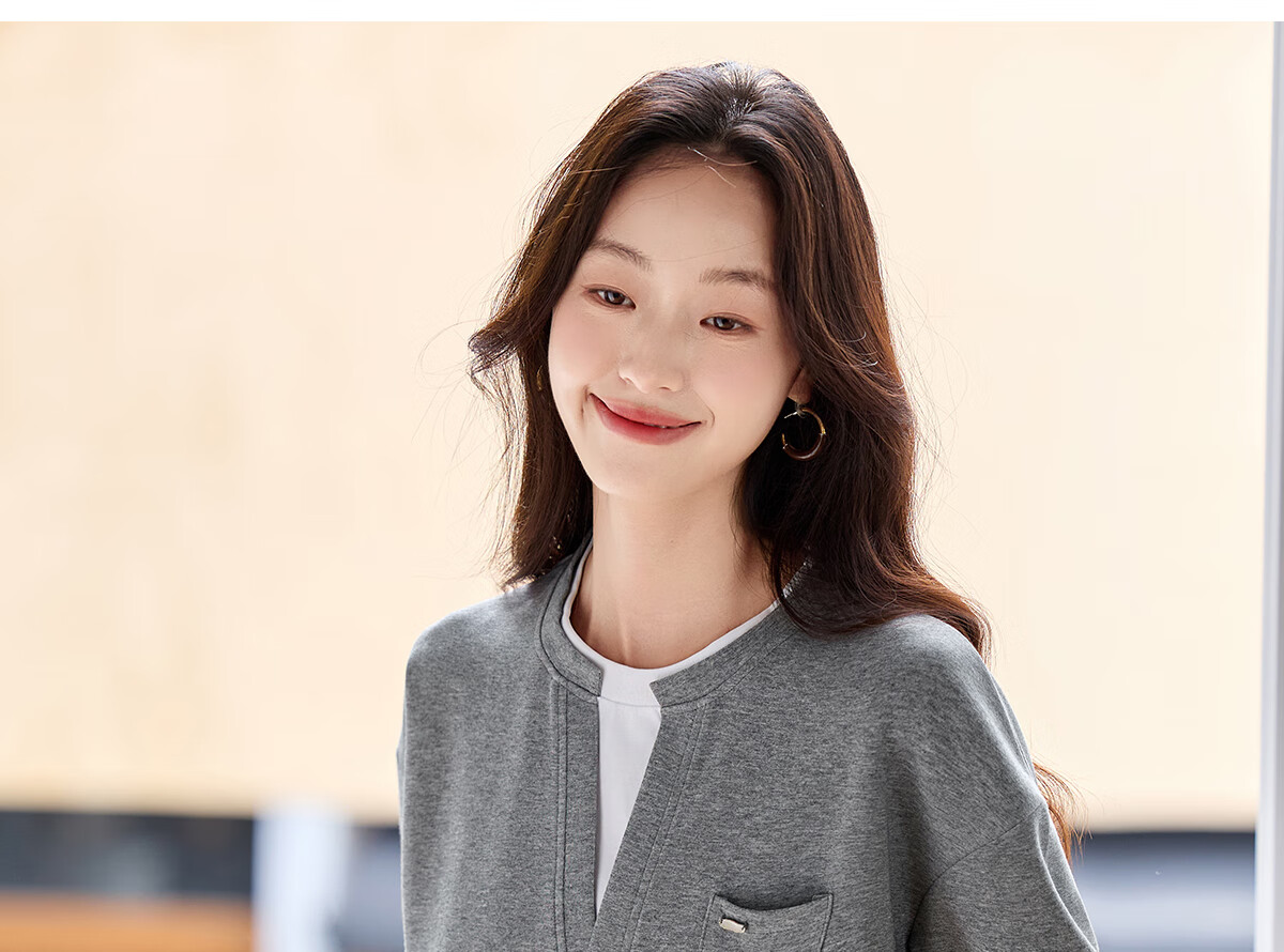 PinCai Women's Casual V-Neck Fake Two-Piece Loose Slim Layered Sweatshirt P53W050 30