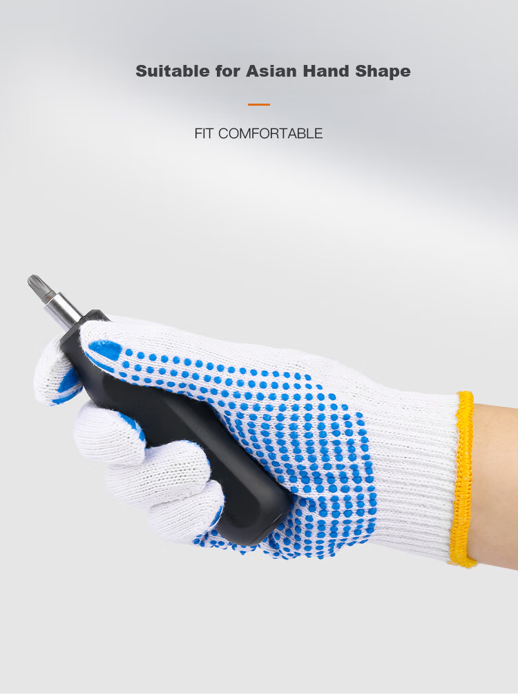 Gongzhe Cotton Work Gloves, Non-Slip, Thickened And Wear-Resistant, for Construction Work, Black Dotted Non-Slip Gloves, 12 Pairs, One Size Fits All 5