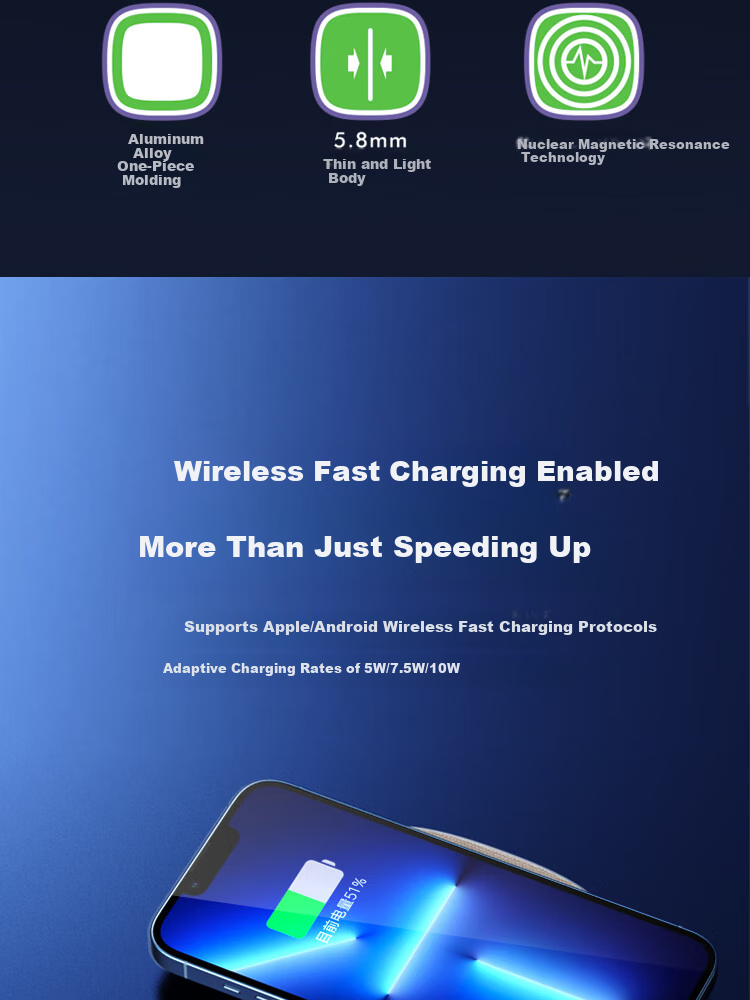 ESCASE Wireless Phone Charger, Desktop Charging Pad Base, 10W Compatible with Apple IPhone 16/15/14/13 Pro Max/Earphones, Huawei Xiaomi WBF13 Khaki Color 2