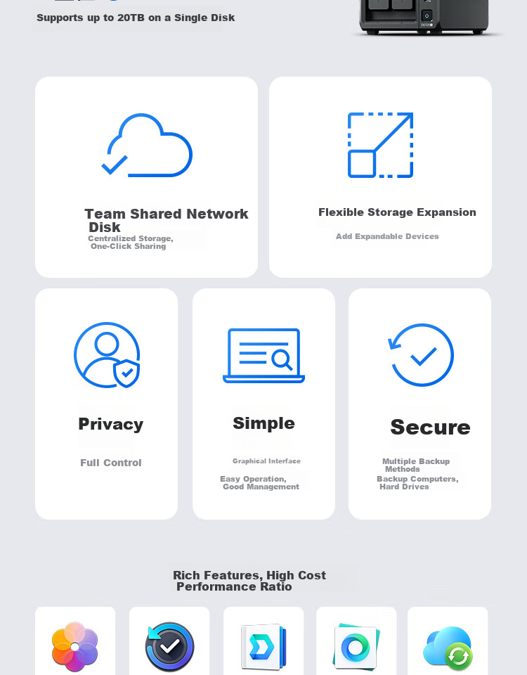 Synology DS725+ Dual-Core 2-Bay NAS Network Storage Server Team Private Cloud File Storage Sharing Data Management File Backup 4
