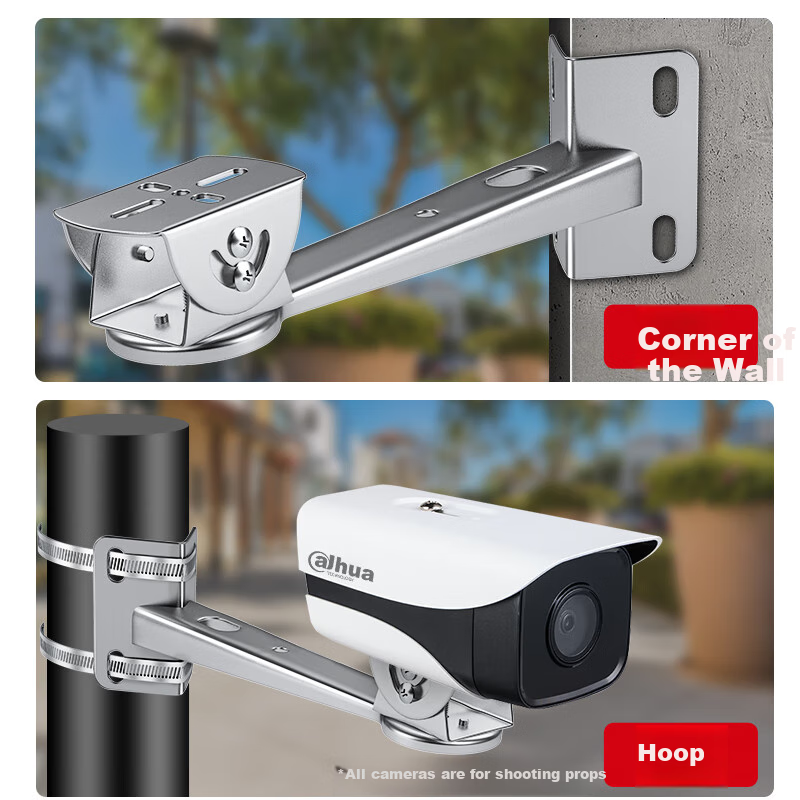 COMPCCTV 304 Stainless Steel Surveillance Bracket, Wall-Mounted Camera Mount, Explosion-Proof Thickened Universal Corner Bracket, Installation Duck-Bill Bracket for Outdoor Use