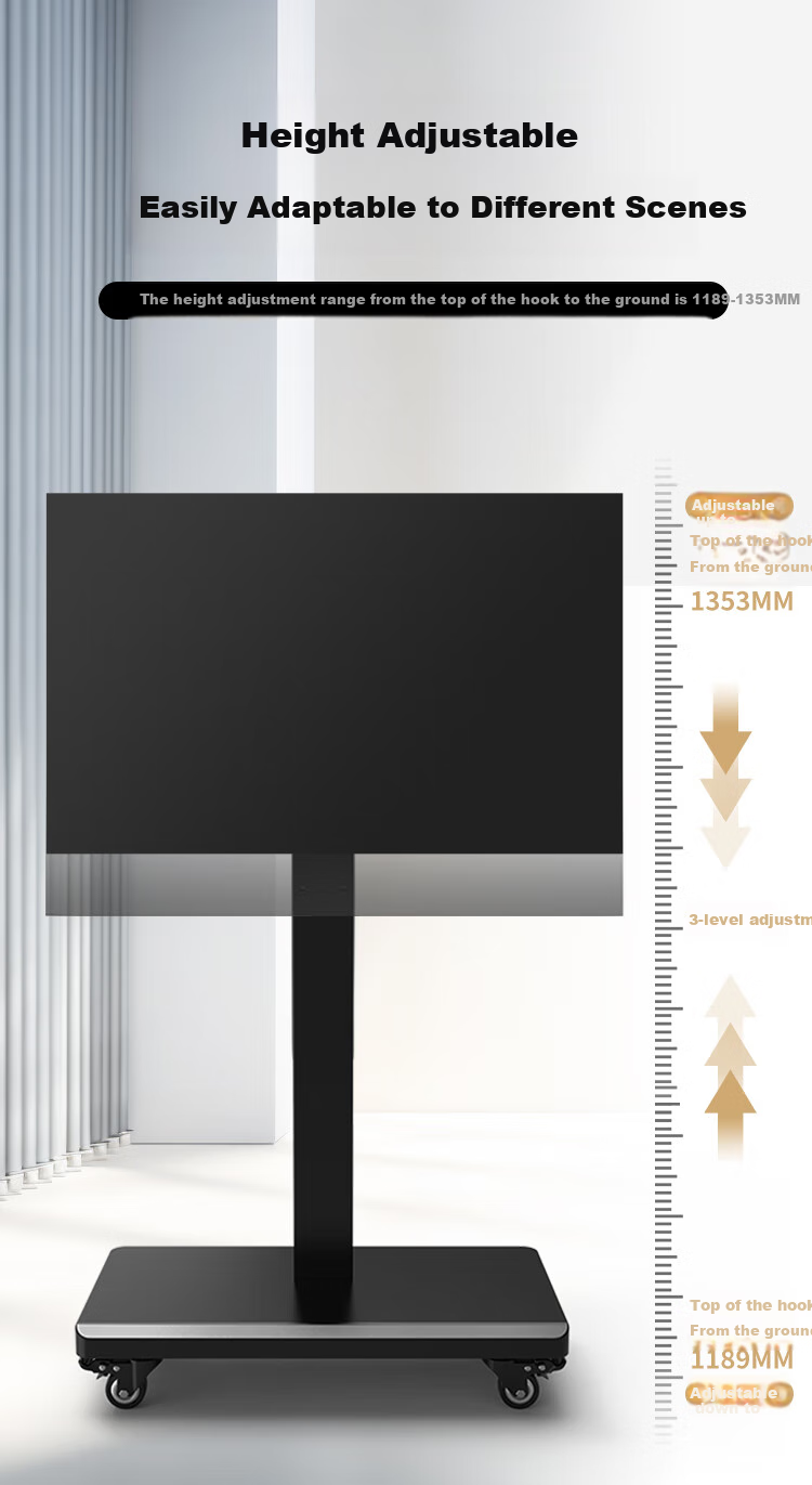 Jinying Mobile TV Floor Stand, for 32-65 Inch TVs, Rotates 90 Degrees Horizontally And Vertically, Suitable for Live Streaming, Video Teaching, Meetings, And Watching Shows 2