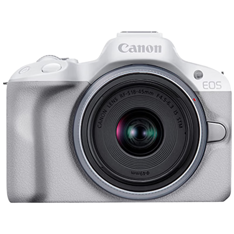 Canon EOS R50 Compact Portable Camera with Various Intelligent Auto Shooting Functions, RF-S18 Lens, Mirrorless Digital Kit, White International Versio