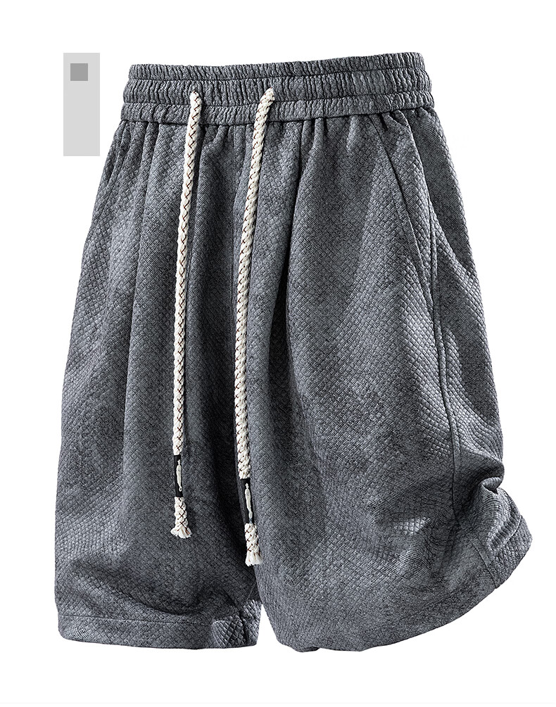 :CHOCOOLATE Tie-Dye Shorts for Men, Summer Lightweight American-Style Loose Casual Large Size Knee-Length Sports Pants, Deep Space Gray, 6XL 4