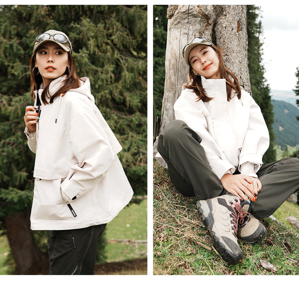 OUTDOOR PRODUCTS [Huangmeirou] Functional Three-In Fleece Jacket for Women, Windproof Coat, China Red 17