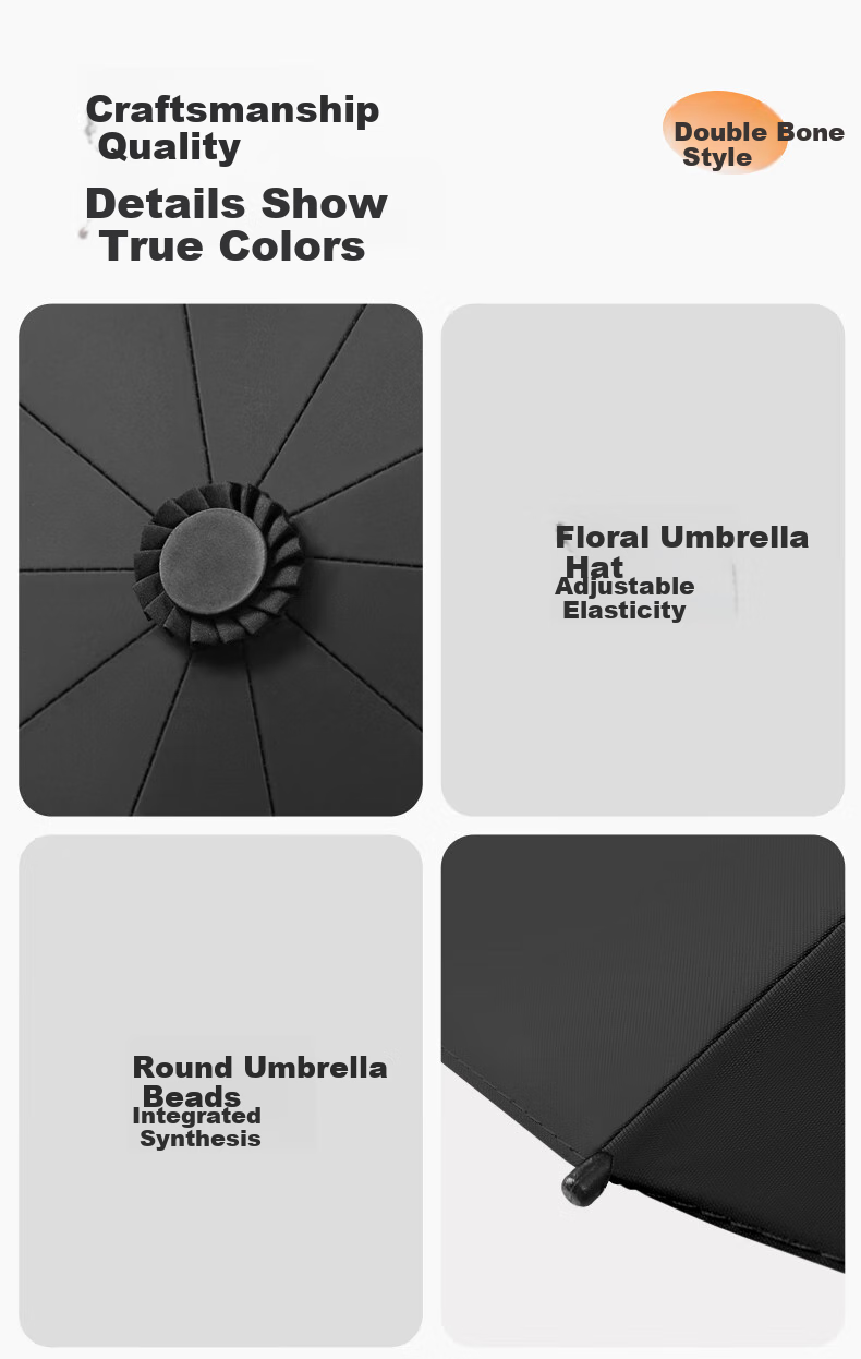 MAYDU Fully Automatic 10-Rib Umbrella, Men's Business Folding Umbrella for Sun And Rain, Extra Large Reinforced Tri-Fold Double Umbrella M3077 Navy Blue 15