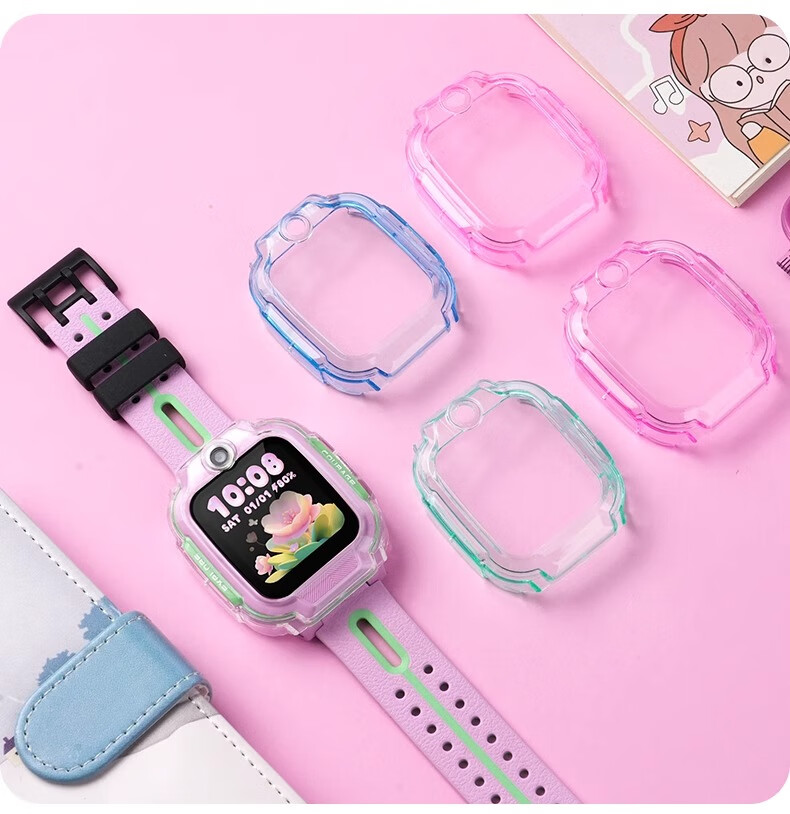 Xuanyi [Tempered Glass Included] Little Genius Q3/N5/U5/D5 Protective Case and Screen Protector for Kids' Smartwatch N5 Q3 Full Coverage Shockproof D3 Wear-Resistant TPU Transparent 4