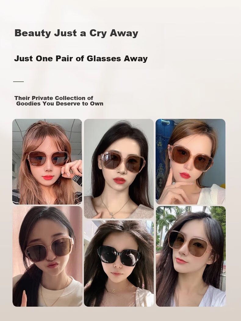 Kaponi Sunglasses Clip-On for Women, Polarized UV Protection, Anti-Glare, Large Frame, Slimming Effect, Clip-On Driving Glasses 9