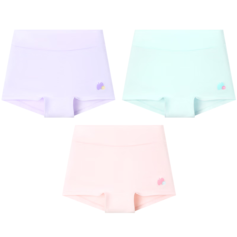 Jiusuiban Girls' Developmental High-Waist Antibacterial Cotton Underwear, A-Class Protective Belly Boxer Shorts for Teenage Girls, Size 7A