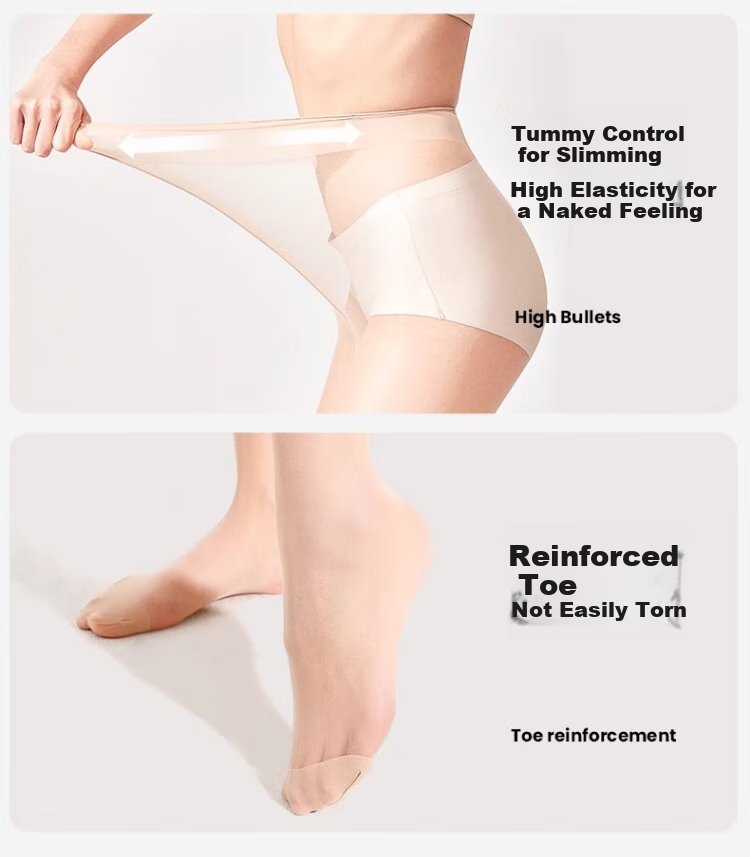 Dushiliren Silk Stockings for Women, Summer Ultra-Thin Pineapple Pattern, Cuttable, Anti-Slip Pantyhose, Sexy Thigh-High Tights, 2-Piece Set 20