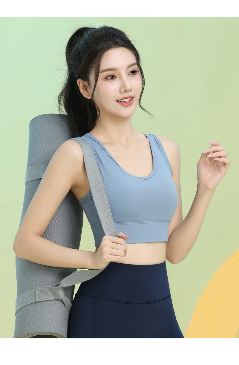 Baisirong Professional Women's Sports Bra Slim Running Yoga Fitness One-Piece Tank Top 6
