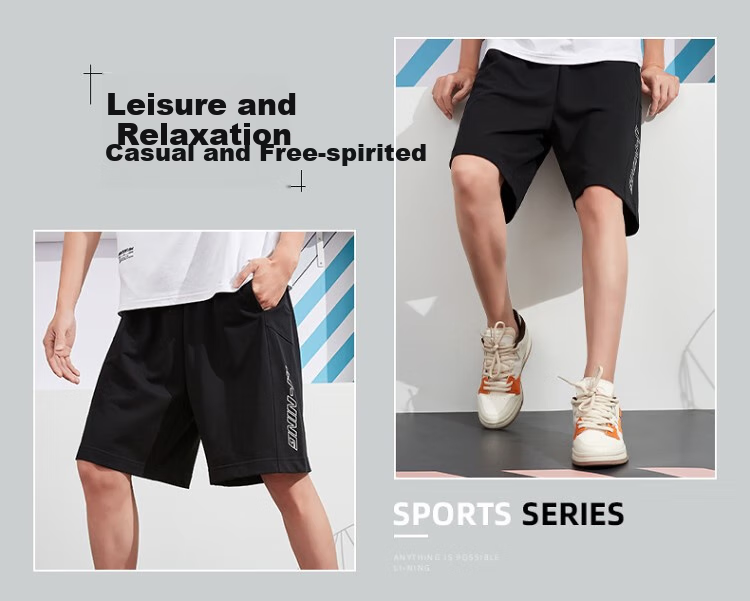 LI-NING Men's Fashion Casual Versatile Breathable Skin-Friendly Comfortable Sports Running Shorts 7